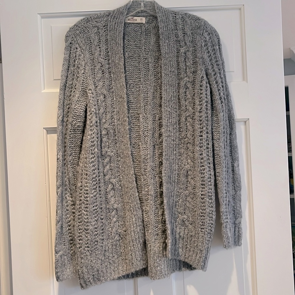 Hollister open front cable cardigan